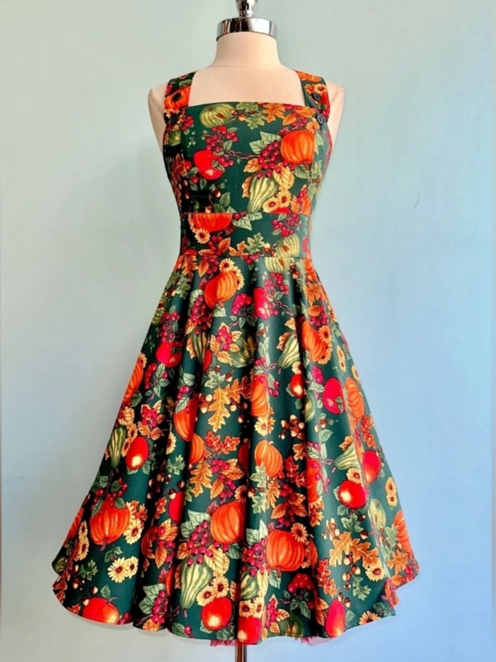 Hell Bunny Autumn Pinafore Dress Size 2XL - Picture 5 of 16